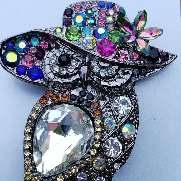 Owl Rhinestone Brooch - NWT - Picture 7 of 7